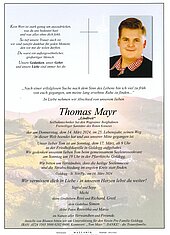 Parte von Thomas Mayr † 14.03.2024
