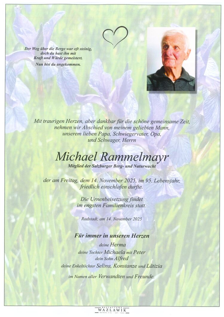 Parte von Michael Rammelmayr † 14.11.2025