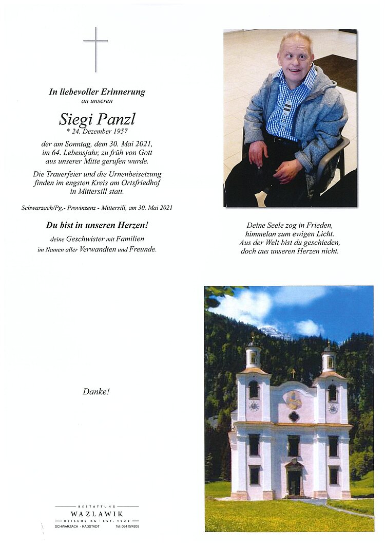 Parte von Siegi Panzl † 30.05.2021