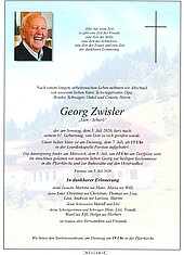 Parte von Georg Zwisler † 05.07.2026 aus Forstau
