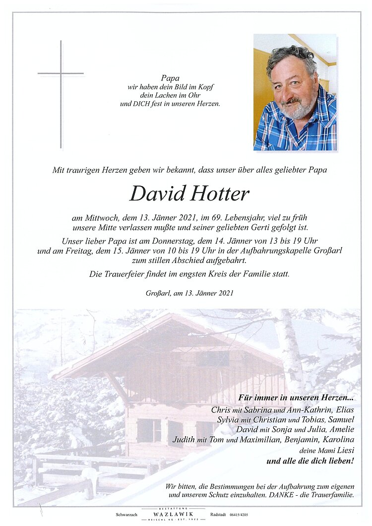 Parte von David Hotter † 13.01.2021