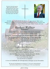 Parte von Herbert Wallner † 15.01.2026 aus Rauris