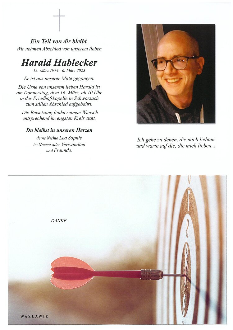 Parte von Harald Hablecker † 06.03.2023