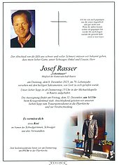 Parte von Josef Rasser † 09.12.2025 aus Rauris