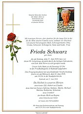Parte von Frieda Schwarz † 21.06.2026 aus Radstadt