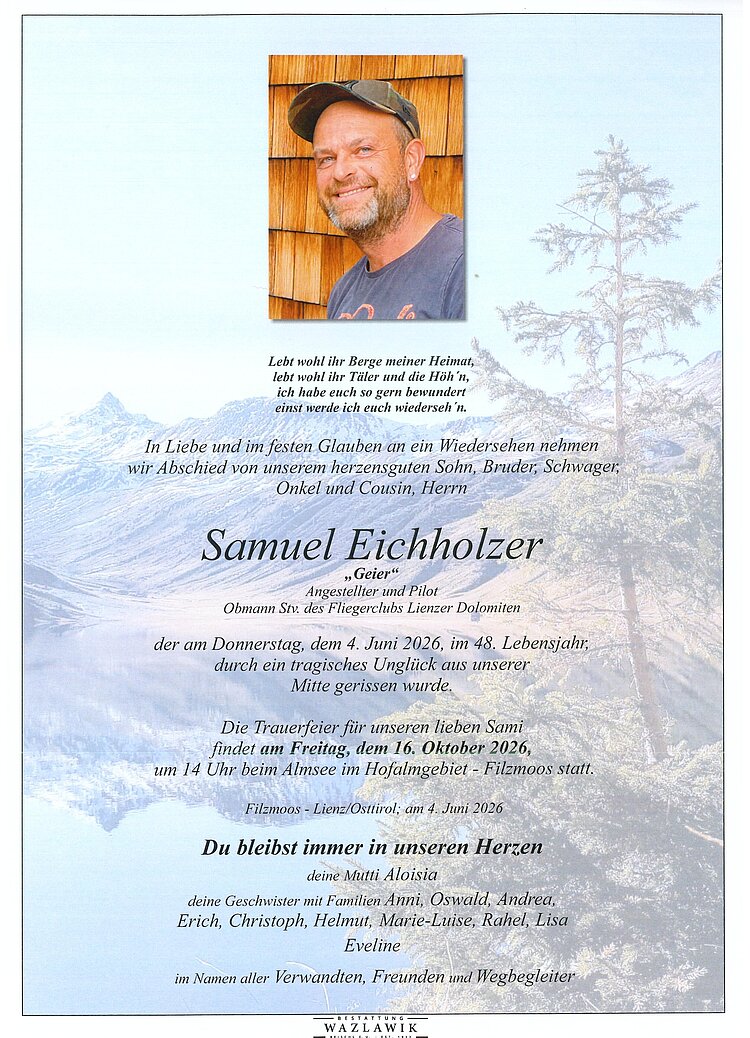 Parte von Samuel Eichholzer † 04.06.2026