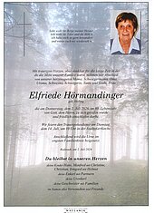 Parte von Elfriede Hörmandinger † 02.07.2026 aus Radstadt