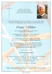 Parte von Franz Gföller † 19.07.2026 aus Radstadt