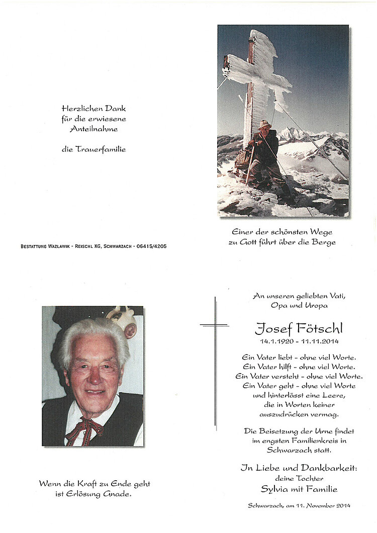 Parte von Josef Fötschl † 11.11.2014