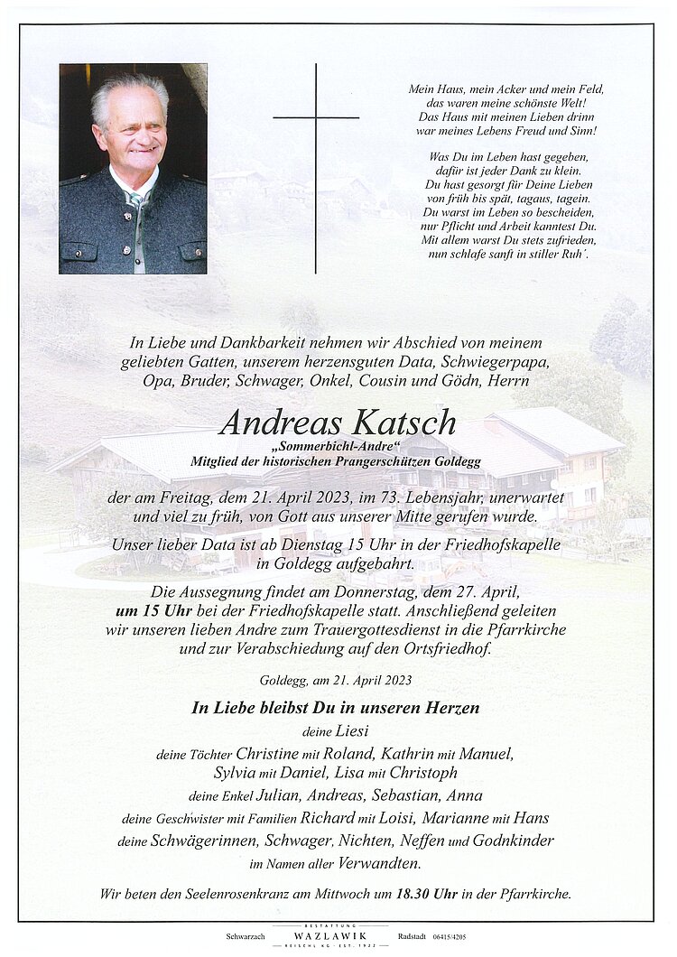 Parte von Andreas Katsch † 21.04.2023