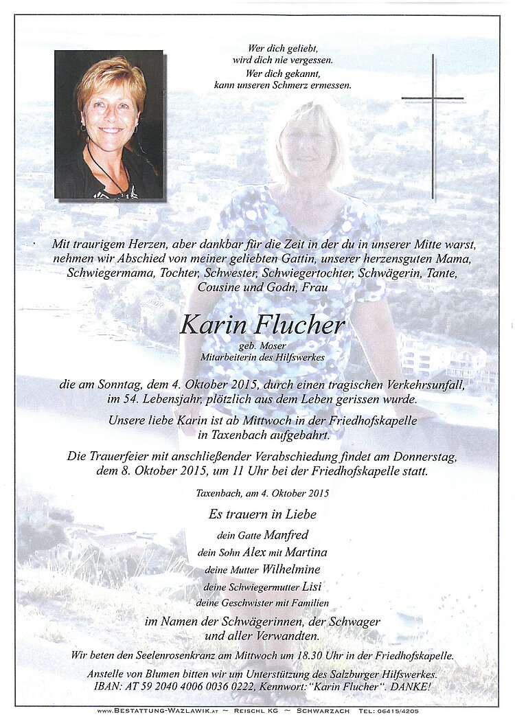Parte von Karin Flucher † 04.10.2015