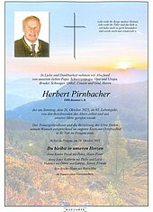 Parte von Herbert Pirnbacher † 26.10.2025 aus St. Veit im Pongau