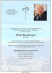 Parte von Heidi Buchberger † 15.05.2026 aus Meislstein - Goldegg