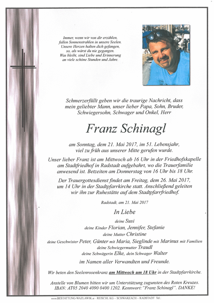 Parte von Franz Schinagl † 21.05.2017