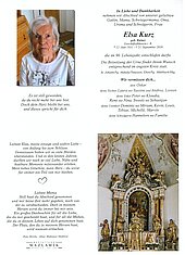 Parte von Elsa Kurz † 21.09.2026 aus St. Johann im Pongau