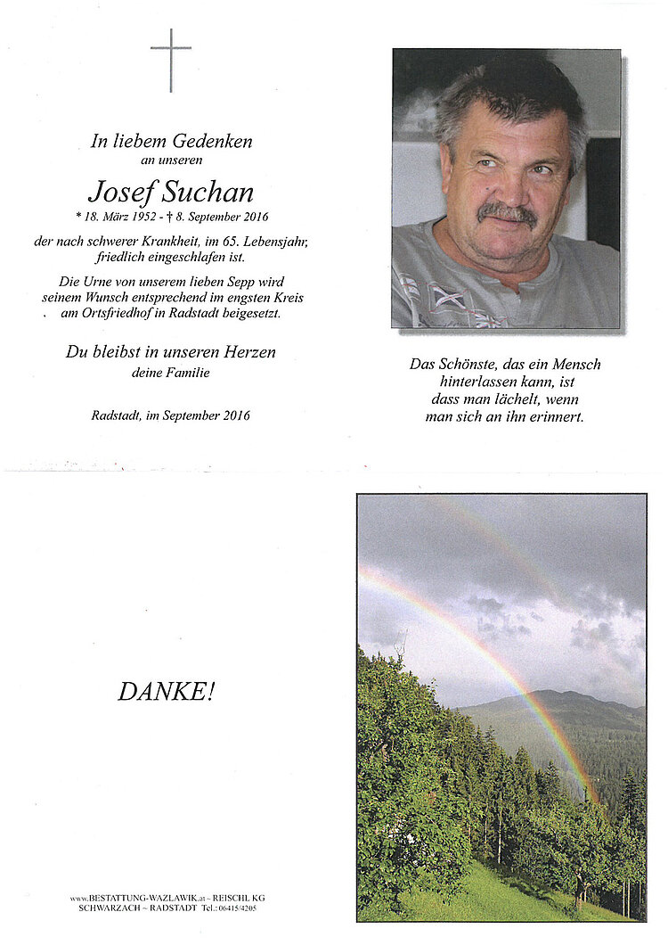 Parte von Josef Suchan † 08.09.2016