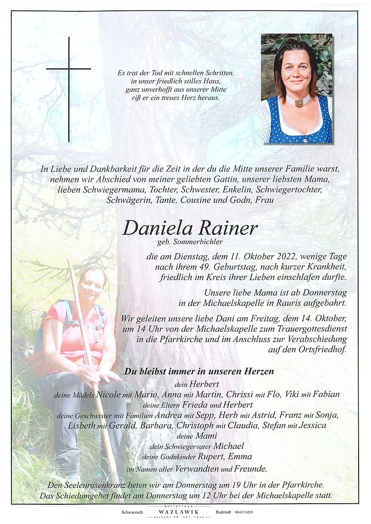 Parte von Dani Rainer † 11.10.2022