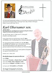 Parte von Karl Obersamer † 13.03.2026 aus Embach