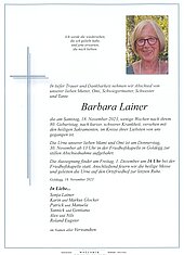 Parte von Barbara Lainer † 18.11.2023