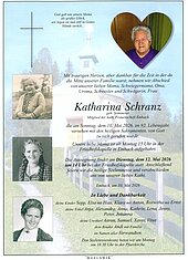 Parte von Katharina Schranz † 10.05.2026 aus Embach