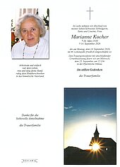 Parte von Marianne Kocher † 14.09.2026 aus Hüttau