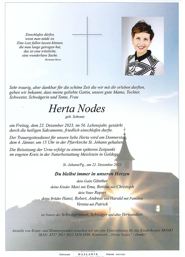 Parte von Herta Nodes † 22.12.2023
