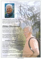 Parte von Hilda Obermoser † 29.09.2025 aus Lend