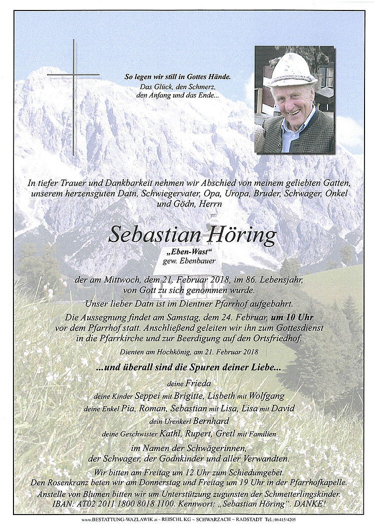 Parte von Sebastian Hoering † 21.02.2018