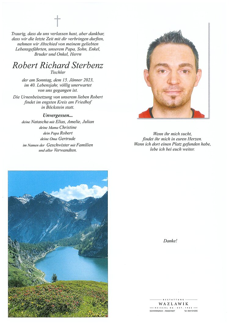 Parte von Robert Richard Sterbenz † 15.01.2023
