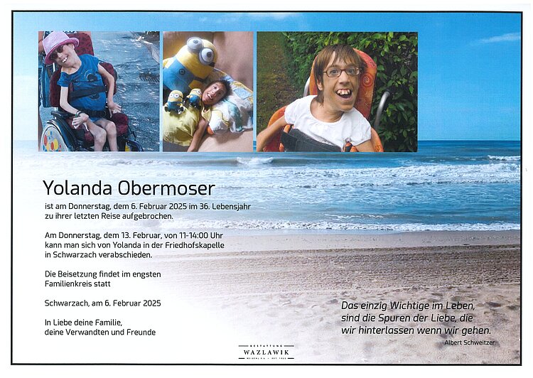 Parte von Yolanda Obermoser † 06.02.2025