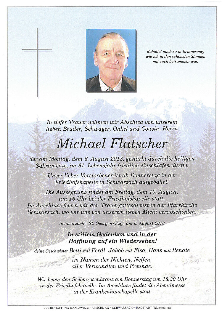 Parte von Michael Flatscher † 06.08.2018