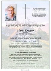 Parte von Maria Krieger † 24.10.2025 aus Embach