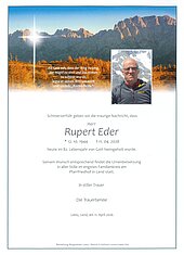 Parte von Rupert Eder † 11.04.2026 aus Lend