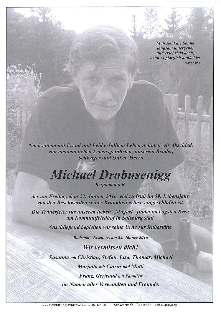 Parte von Michael Drabusenigg † 22.01.2016