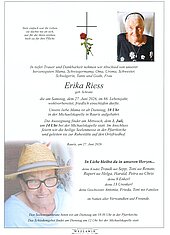 Parte von Erika Riess † 27.06.2026 aus Rauris