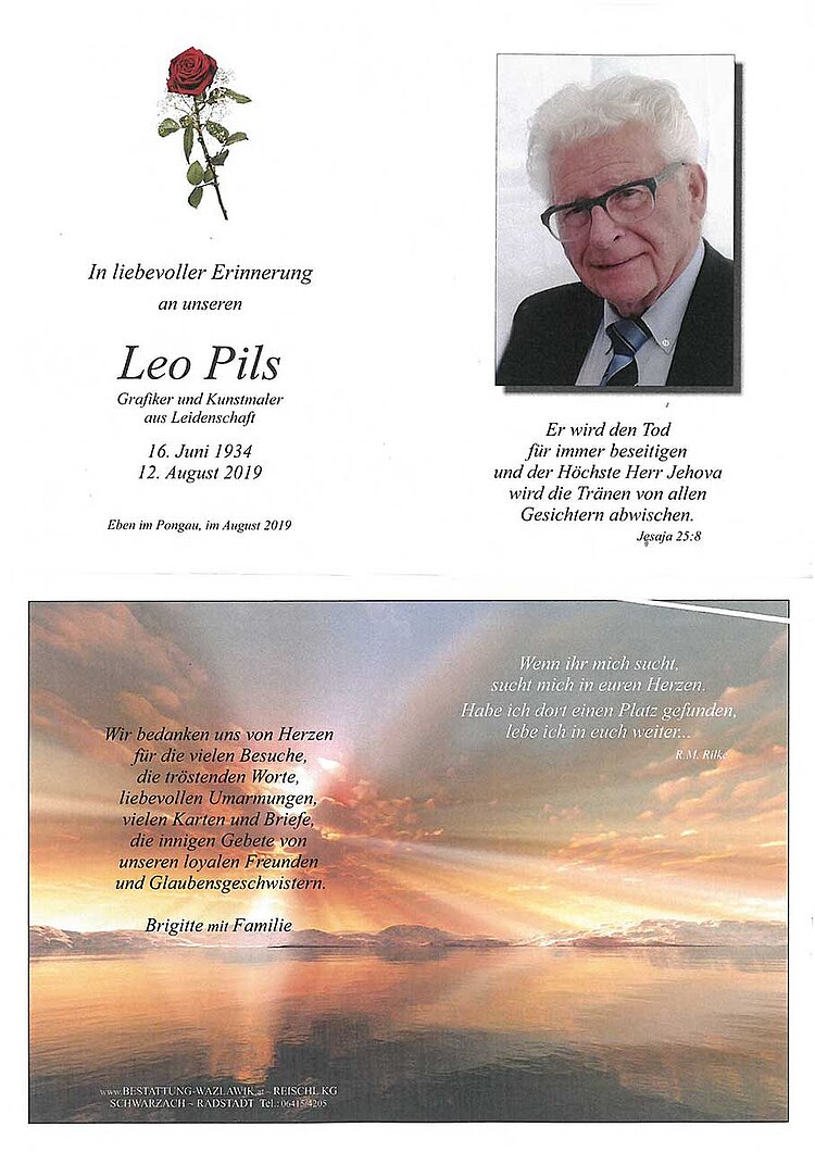 Parte von Leo Pils † 12.08.2019