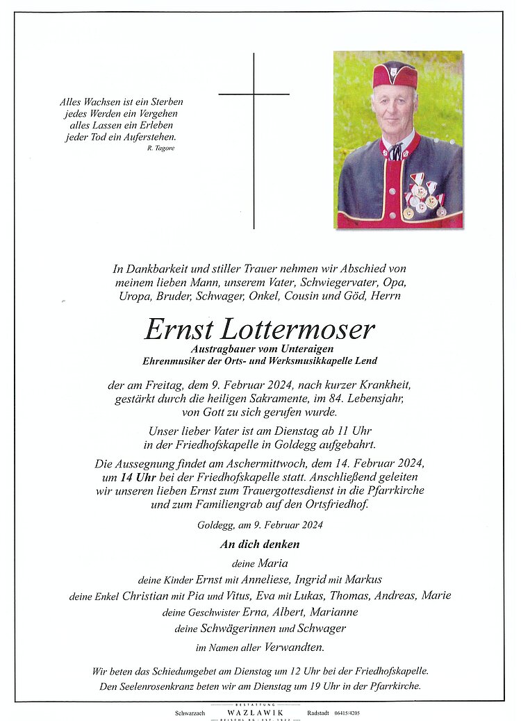 Parte von Ernst Lottermoser † 09.02.2024