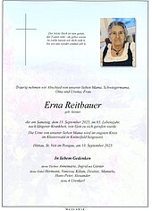 Parte von Erna Reitbauer † 13.09.2025 aus Knittelfeld