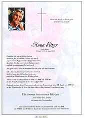 Parte von Anna Etzer † 04.06.2026 aus St. Veit im Pongau