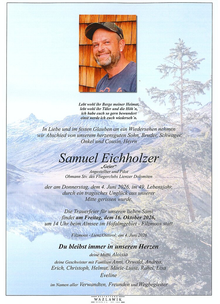 Parte von Samuel Eichholzer † 04.06.2026