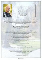 Parte von Franz Quinesser † 15.04.2026 aus Lend