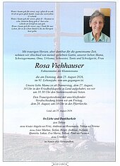 Parte von Rosa Viehhauser † 25.08.2026 aus Lend