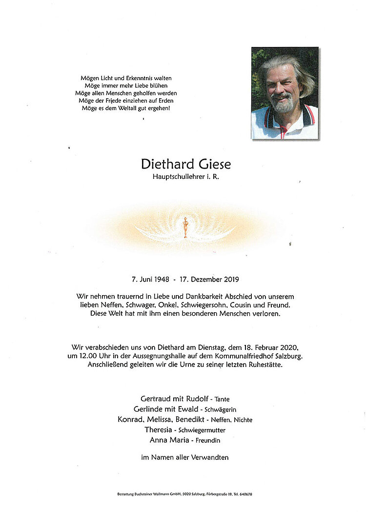 Parte von Diethard Giese † 23.01.2020