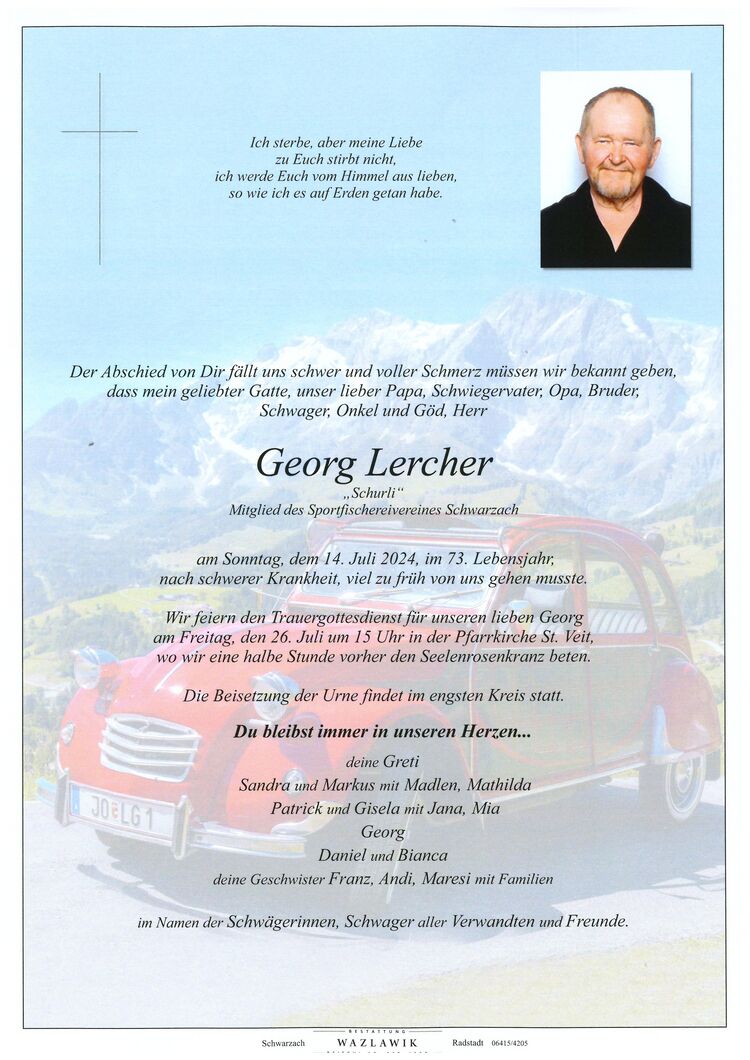 Parte von Georg Lercher † 14.07.2024