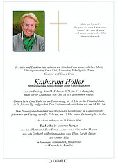Parte von Katharina Höller † 13.02.2026 aus St. Johann im Pongau