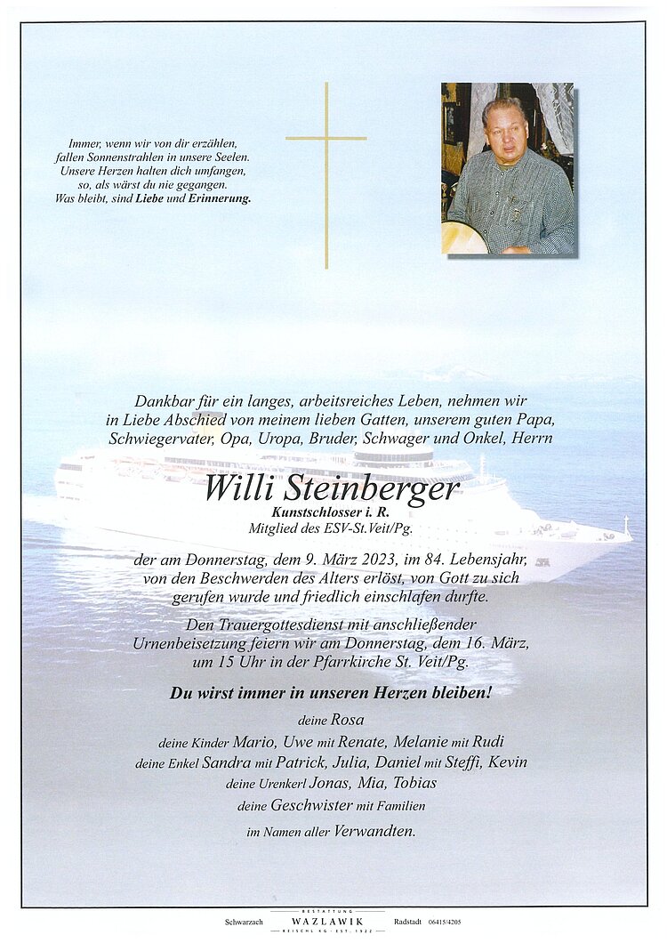 Parte von Willi Steinberger † 09.03.2023