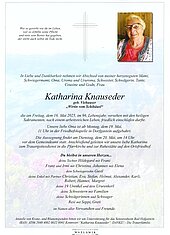 Parte von Katharina Knauseder † 16.05.2025 aus Dorfgastein