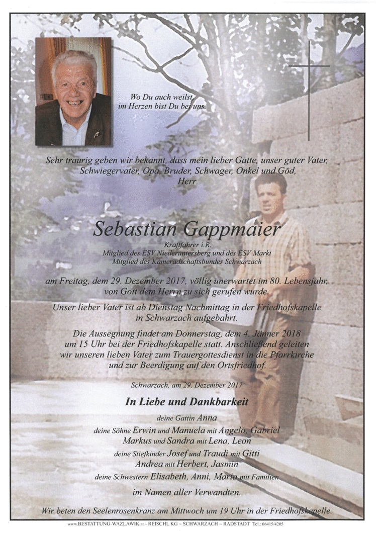 Parte von Sebastian Gappmaier † 29.12.2017