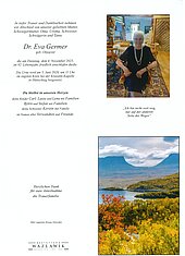 Parte von Dr. Eva Germer † 04.11.2025 aus Hüttschlag