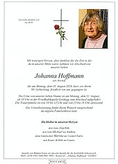Parte von Johanna Hoffmann † 10.08.2026 aus Goldegg